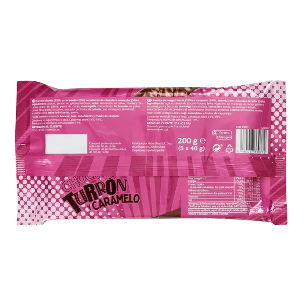 Barritas de chocolate, turrón y caramelo Dia Temptation 200 g 3