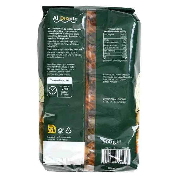 Hélices vegetales Dia Al Diante 500 g 3