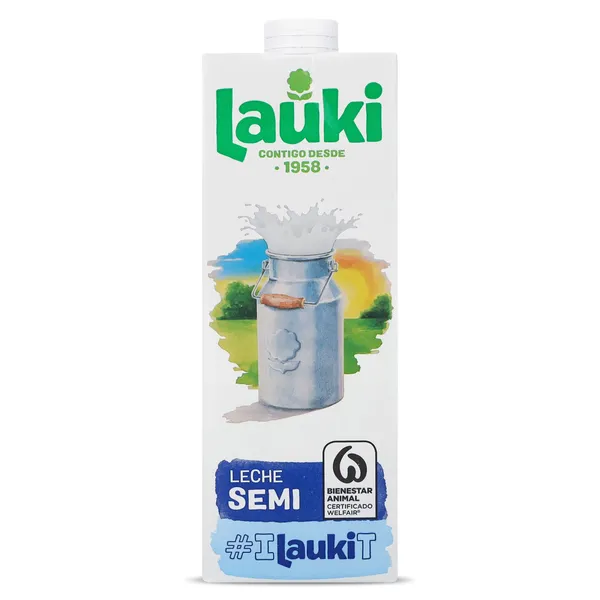 Leche semidesnatada Lauki brik 1 l 2