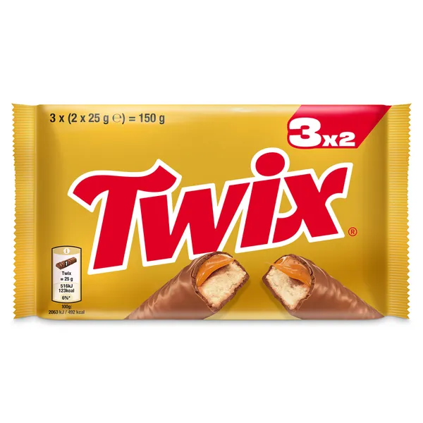 Barritas de chocolate y galleta rellena de caramelo Twix bolsa 150 g 2