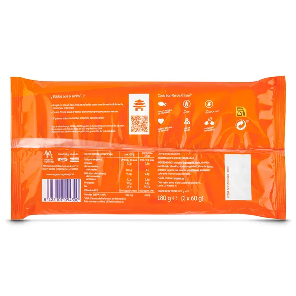 Palitos de surimi Krissia bolsa 180 g 2