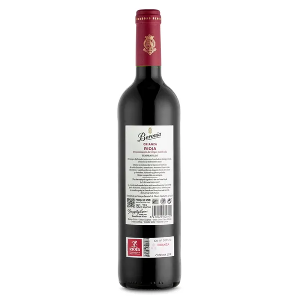 Vino tinto crianza D.O. Rioja Beronia botella 75 cl 2