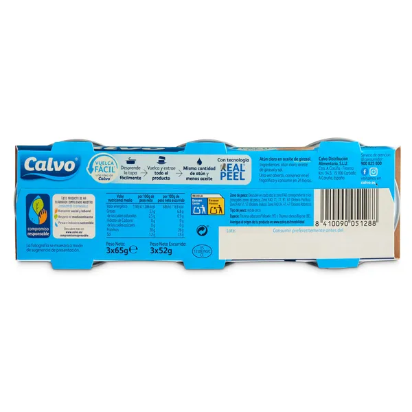 Atún claro en aceite de girasol Calvo 3 x 52 g 4