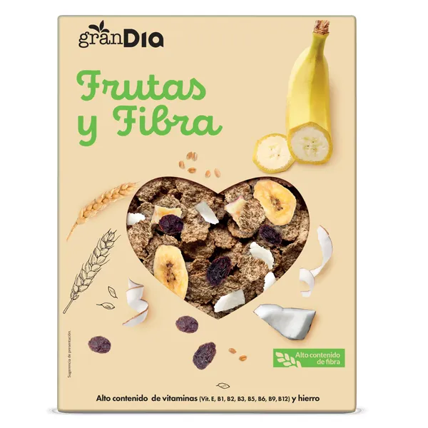 Cereales copos de trigo con fruta y fibra Gran Dia 500 g 2