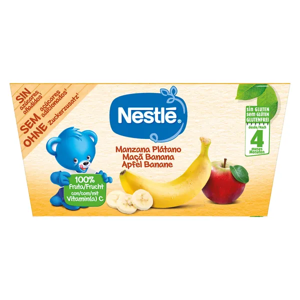 Puré de manzana y plátano Nestlé pack 4 x 100 g 2