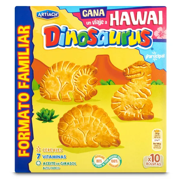 Galletas de cereales con vitaminas Artiach Dinosaurus 411 g 2