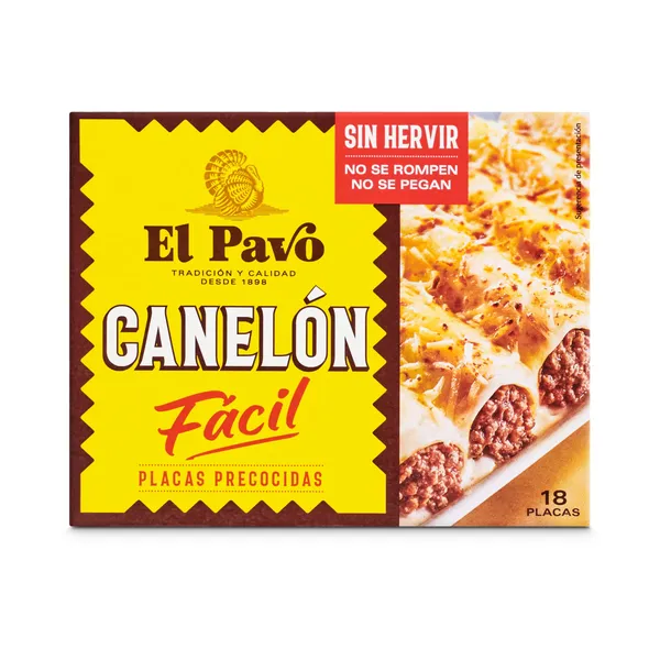 Placas para canelones precocidas El pavo caja 125 g 2