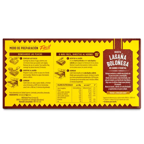 Placas para lasaña El pavo 200 g 5