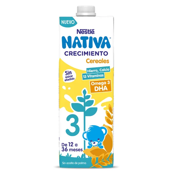 Preparado lácteo de crecimiento con cereales +12 meses Nativa 1 L 2
