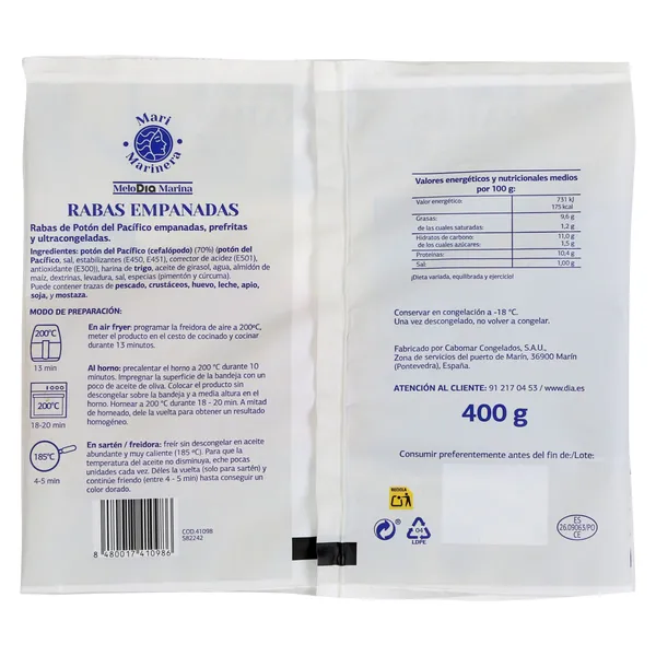 Rabas empanadas Mari Marinera de Dia bolsa 400 g 2