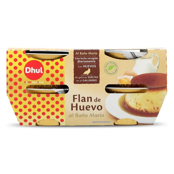 Flan de huevo al baño maría Dhul pack 4 x 110 g 2