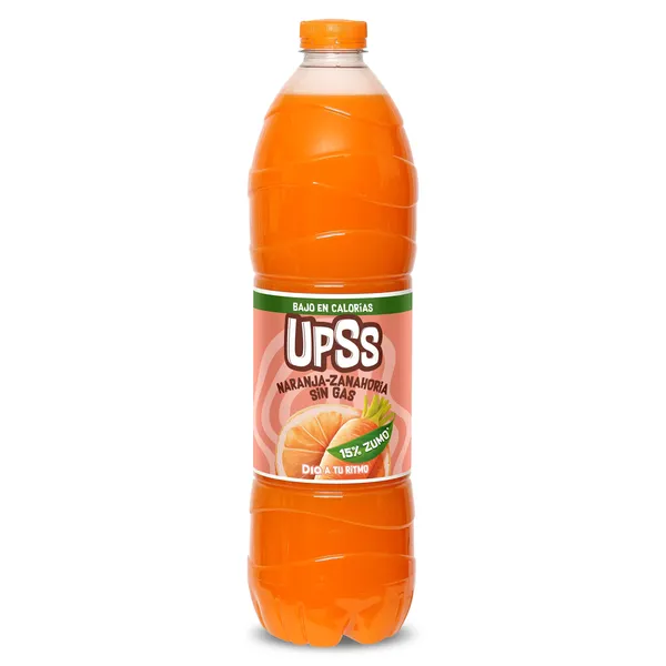 Refresco sin gas de naranja y zanahoria Dia Upss botella 1.5 L