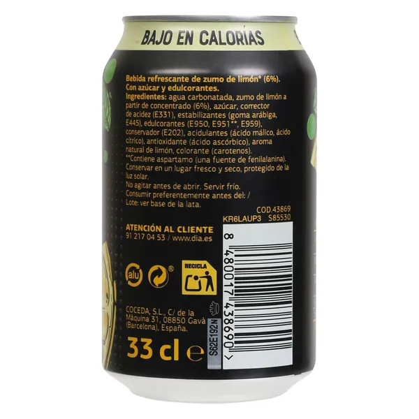 Refresco de limón Dia Upss 330 ml 3