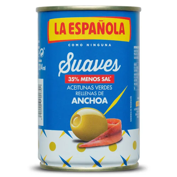 Aceitunas rellenas de anchoa suaves La española 130 g 2