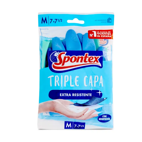 Guantes reutilizables triple capa talla M Spontex bolsa 2 unidades