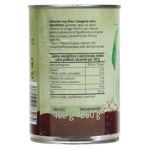 Guisantes muy finos Dia Vegecampo 250 g 3
