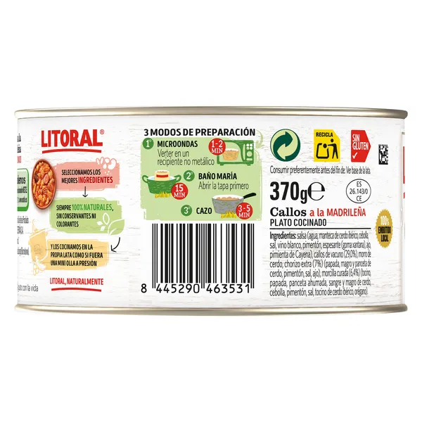 Callos a la madrileña Litoral 380 g 3