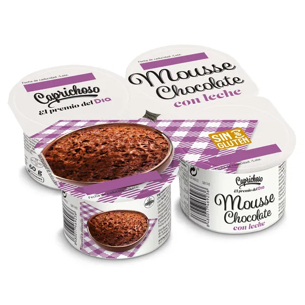 Mousse de chocolate con leche Dia Caprichoso 4 x 60 g 3