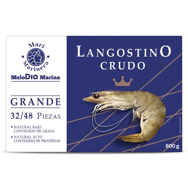 Langostino crudo grande 32/48 piezas Dia Mari Marinera 800 g 2