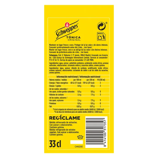Schweppes lata 330 ml 2