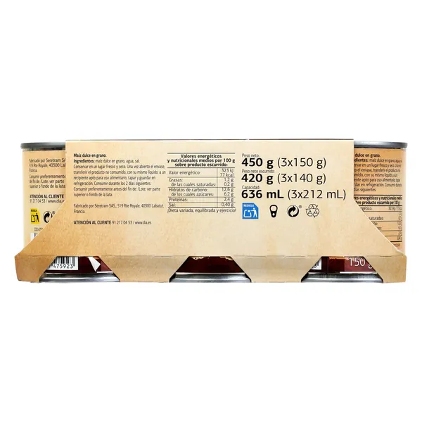 Maíz dulce Dia Vegecampo 3 x 140 g 3
