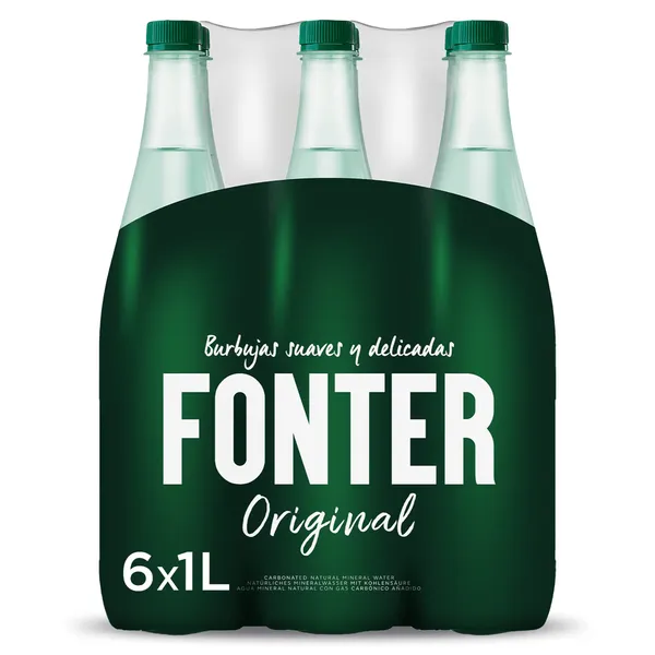 Agua con gas Fonter pack 6 x 1 L
