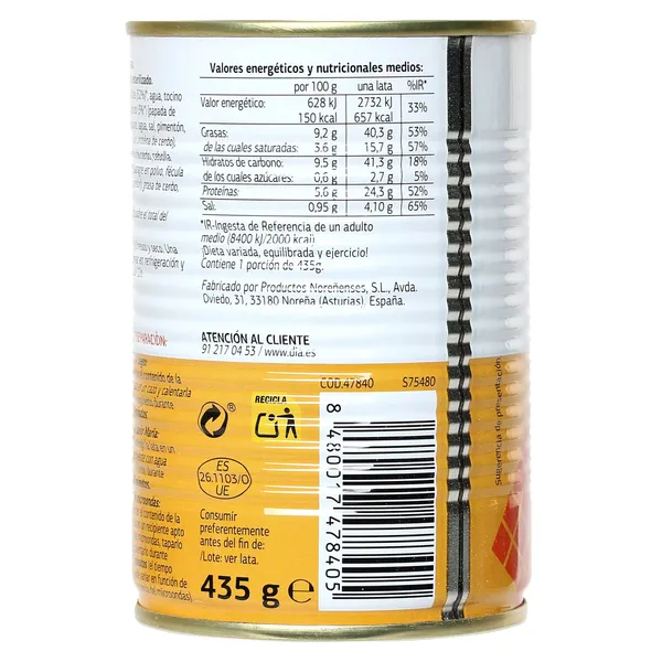 Fabada asturiana Dia Al Punto 435 g 2