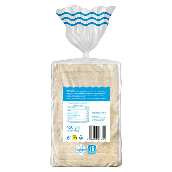 Pan de molde blanco sin corteza El Molino de Dia 450 g 3