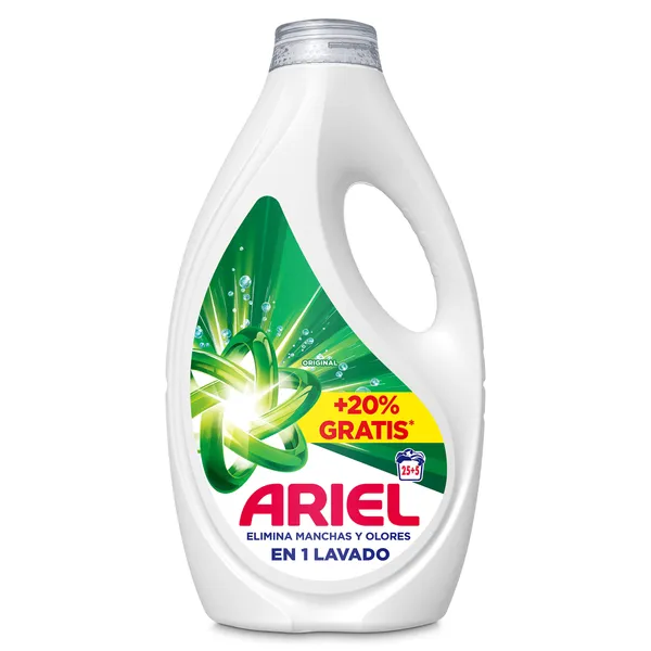 Detergente líquido Ariel botella 25 + 5 L 2