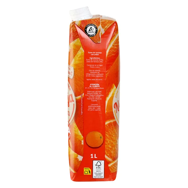 Zumo de naranja con pulpa Dia Saborfera 1 L 5