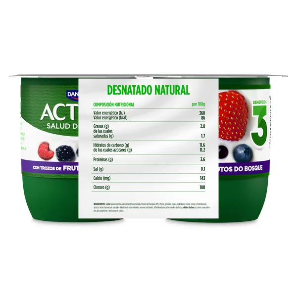 Bífidus con frutos del bosque Activia pack 4 x 120 g 4