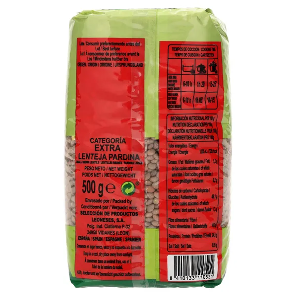 Lentejas pardinas La Asturiana 500 g 3