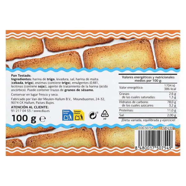 Mini tostas El Molino de Dia 100 g 4