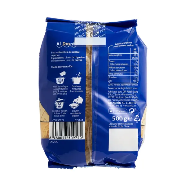 Fideo entrefino Dia Al Diante 500 g 2