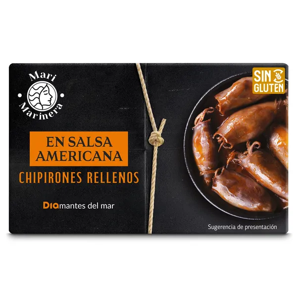 Chipirones rellenos en salsa americana Dia Mari Marinera lata 72 g 2