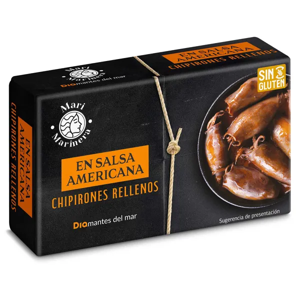 Chipirones rellenos en salsa americana Dia Mari Marinera lata 72 g