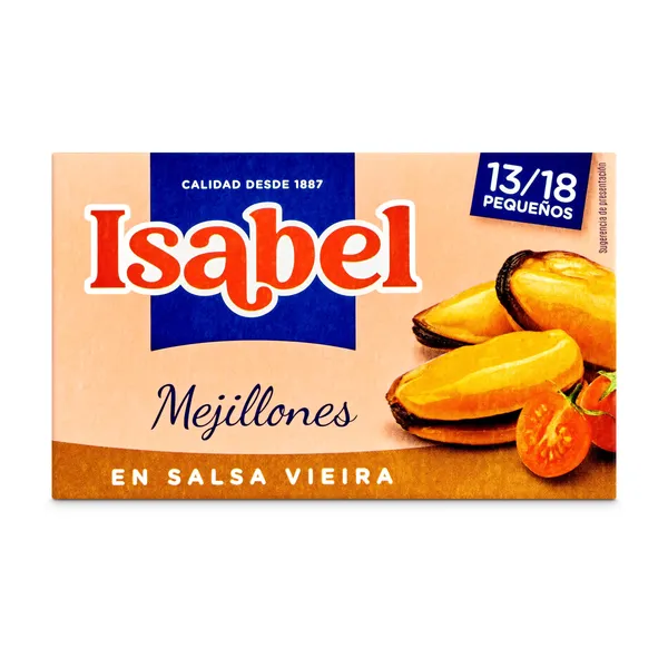 Mejillones en salsa vieira 13/18 piezas Isabel lata 69 g 2
