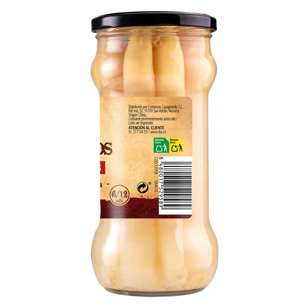 Espárragos blancos muy gruesos 6/12 piezas Dia Vegecampo frasco 320 g 3