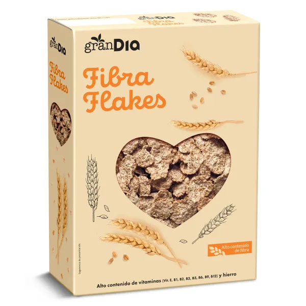 Cereales copos de trigo integral fibre flakes Gran Dia 375 g 3