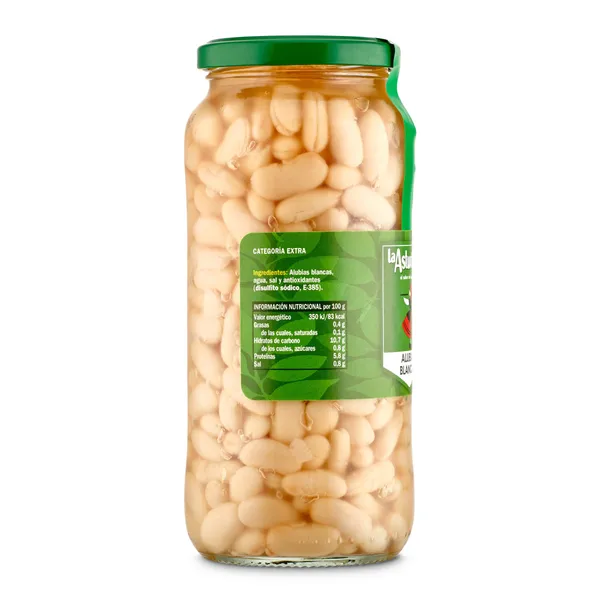 Alubias blancas cocidas Legumbres La Asturiana frasco 400 g 2