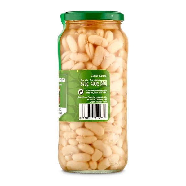 Alubias blancas cocidas Legumbres La Asturiana frasco 400 g 3