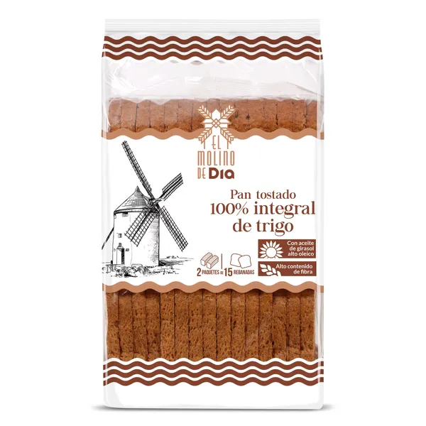 Pan tostado integral El Molino de Dia 270 g 2