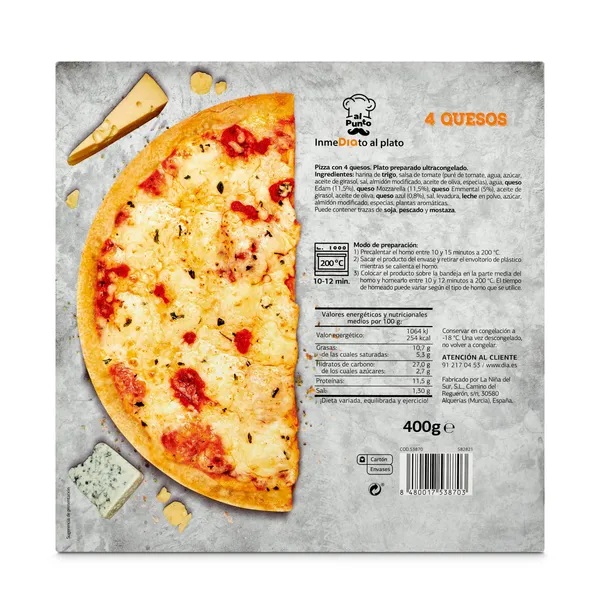 Pizza 4 quesos Dia Al punto 400 g 3