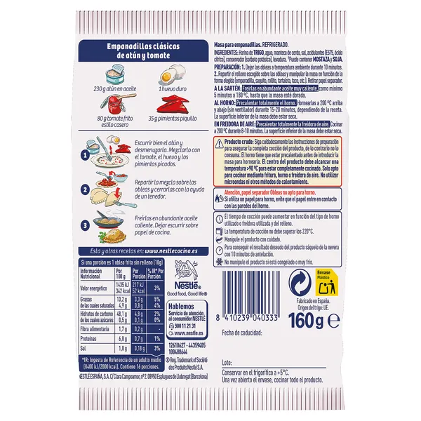 Masa para empanadillas y postres Buitoni bolsa 160 g 2