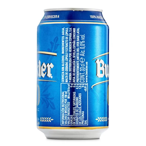 Cerveza 0,0% alcohol Buckler lata 33 cl 2