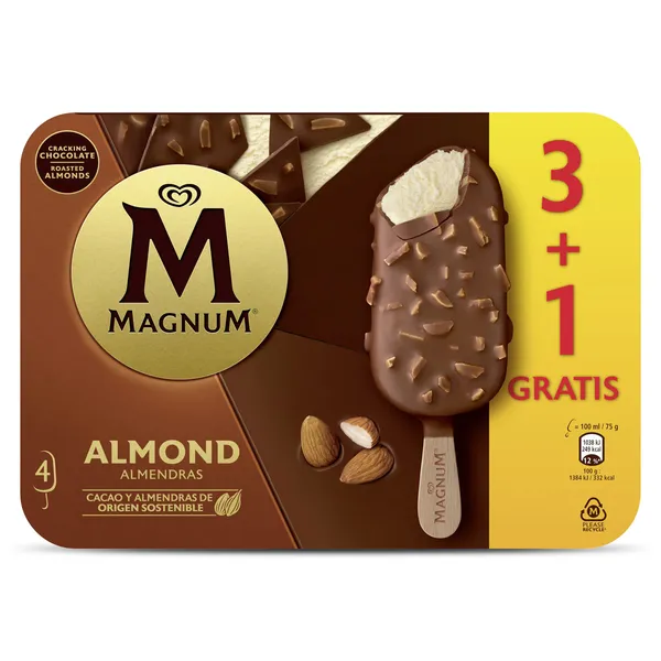 Magnum almendrado 4 x 75 g 2
