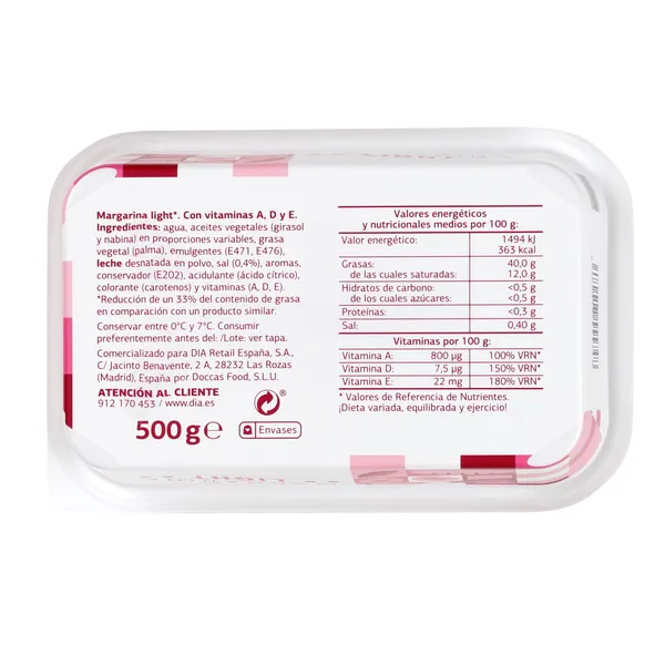 Margarina ligera Diasol 500 g 4