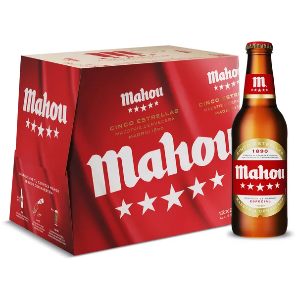 Cerveza Mahou 5 Estrellas pack 12 x 25 cl 2