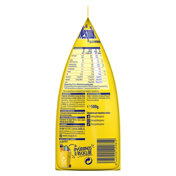 Cacao soluble instantáneo Nesquik 500 g 2