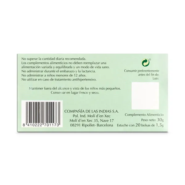 Infusión tranquilidad Compañía de las Indias caja 20 unidades 4